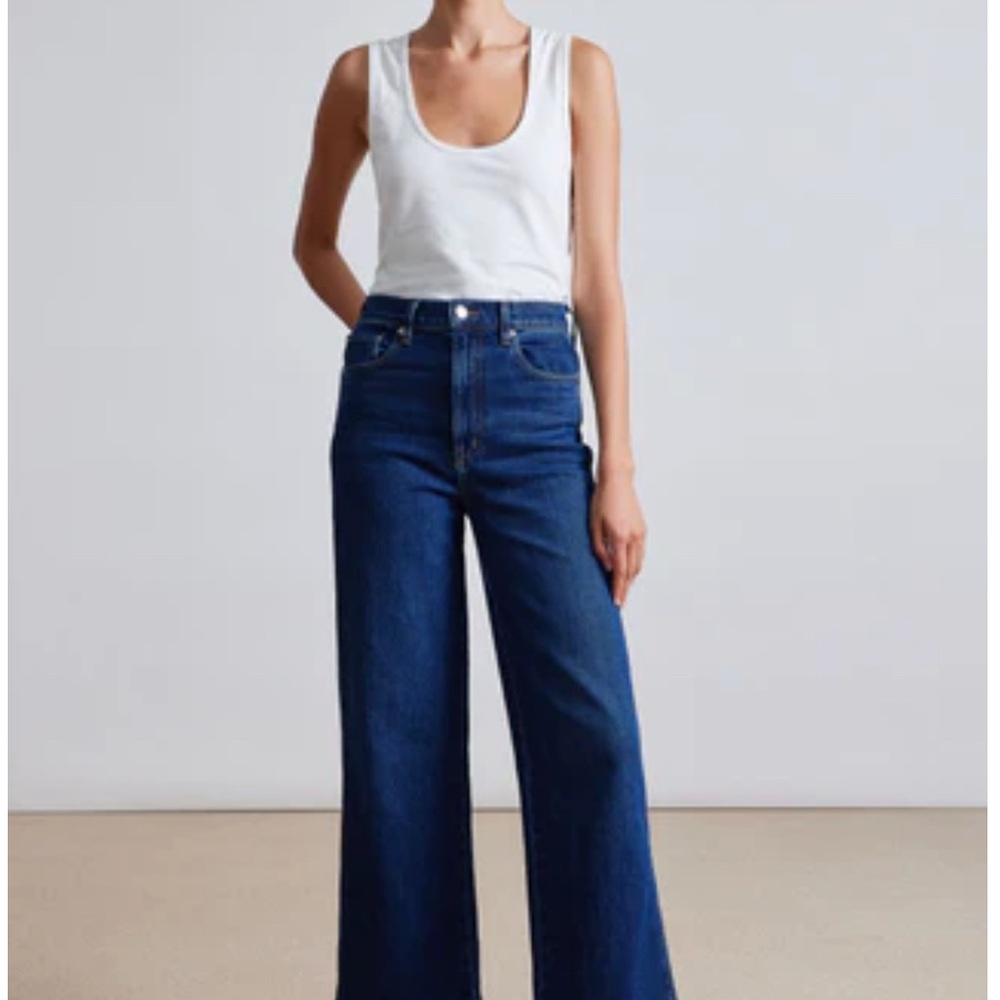 Apiece Apart Wide-Leg Dark Blue Jeans
